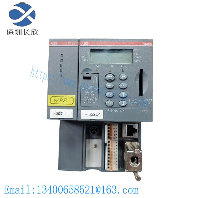 abb_pm590-eth_plc_automation_cpu.jpg ABB PM590-ETH Programmable Logic Controller Automation System