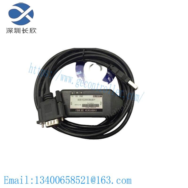 ic200cbl001_ge_communications_programming_serial_cable.jpg GE IC200CBL001 - Industrial Communication Serial Cable, for PLCs & Control Systems