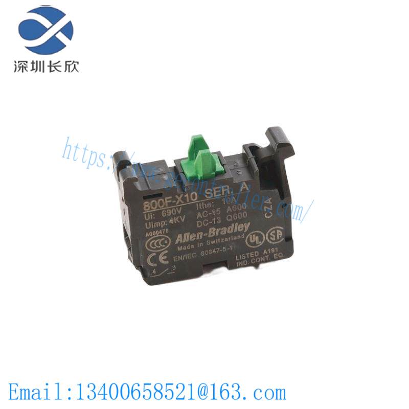 800f-x10_contact_block_22_5mm_plastic_1_normally_open.jpeg B&R 800F-X10 Contact Block, 22.5mm, Plastic, 1 NO - Industrial Control Module