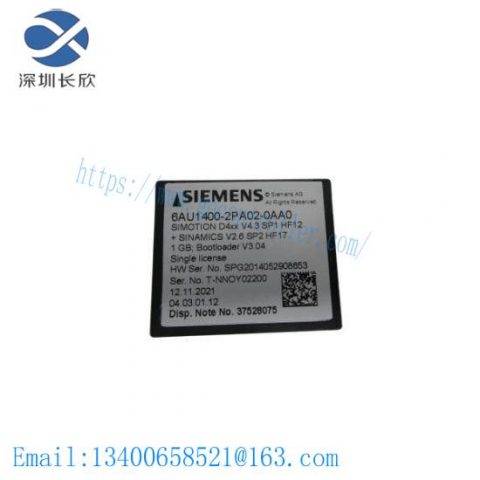 Siemens 6AU1400-2PA02-0AA0 Flash Card, Industrial Control Module